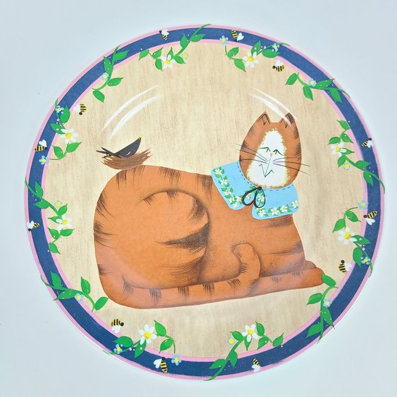 Sakura Garden Cats Fiddlestix Salad Plate - Adorable Cat Design - Picture 1 of 2